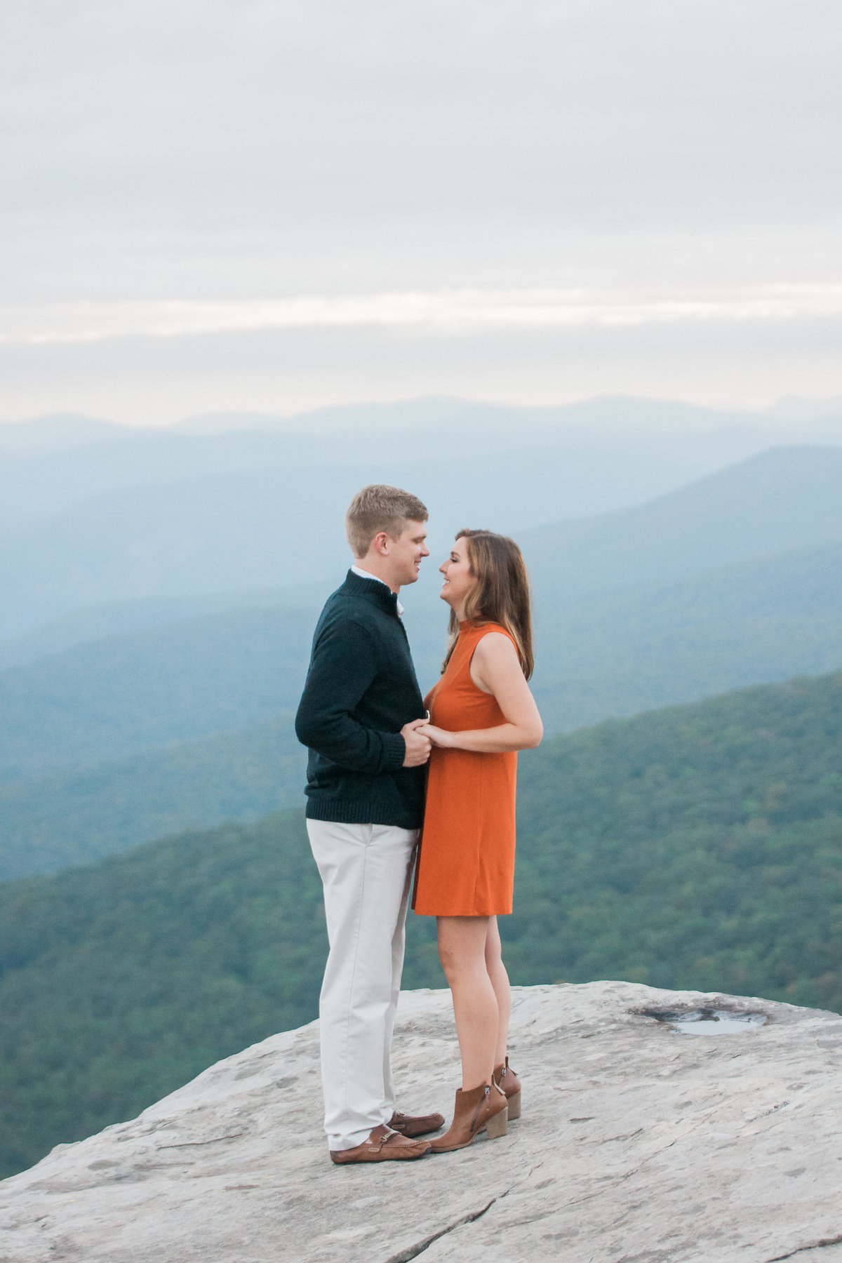 Adventurous Blue Ridge Parkway engagement session photographed at Rough Ridge by Boone Engagement Photographer Wayfaring Wanderer.