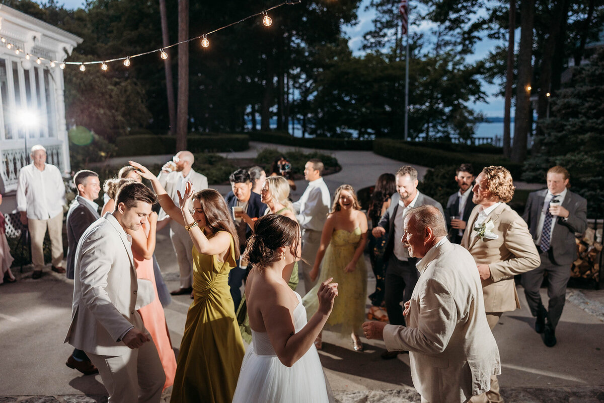 Red Pine Point Indian River Michigan Intimate Wedding Reception Dancing K. E. Rogers Photography-110
