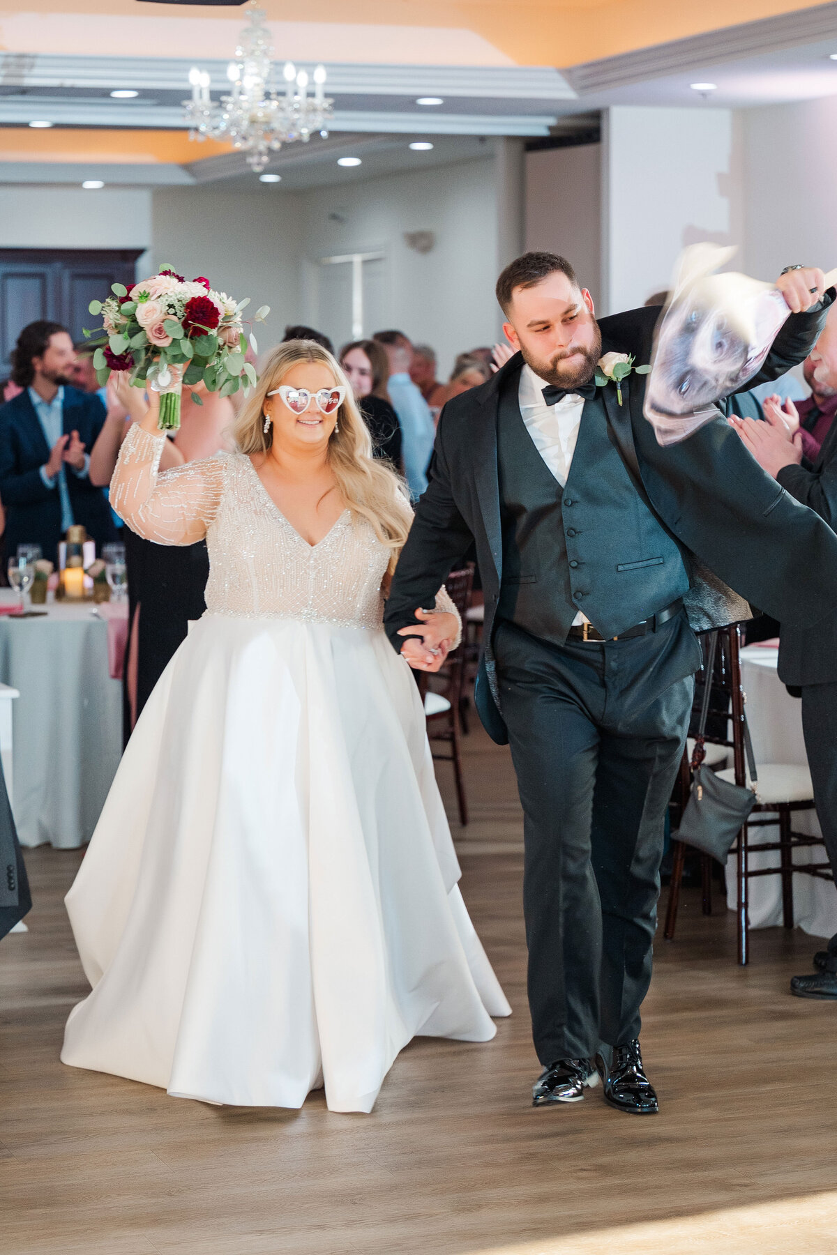 bride and groom intro at twelve oaks mansion