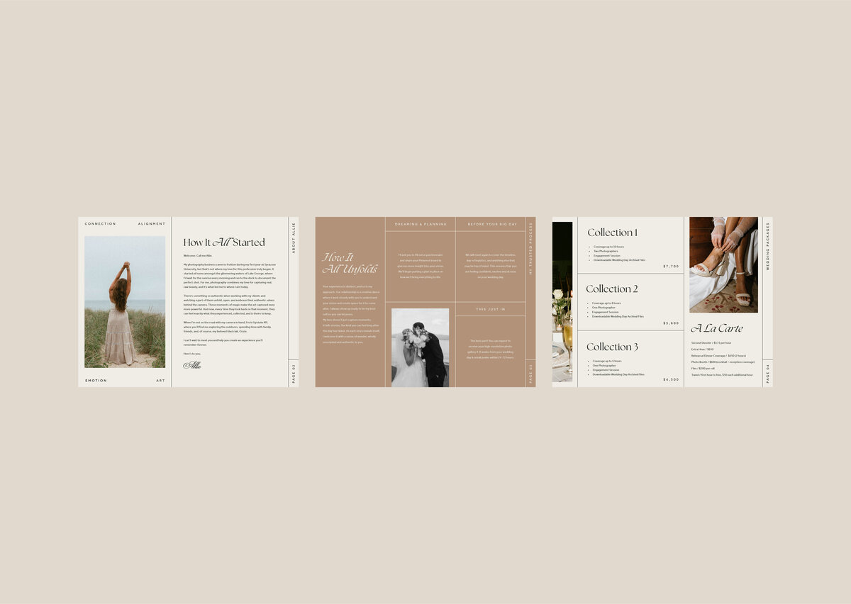 Branded investment guide for a photographer