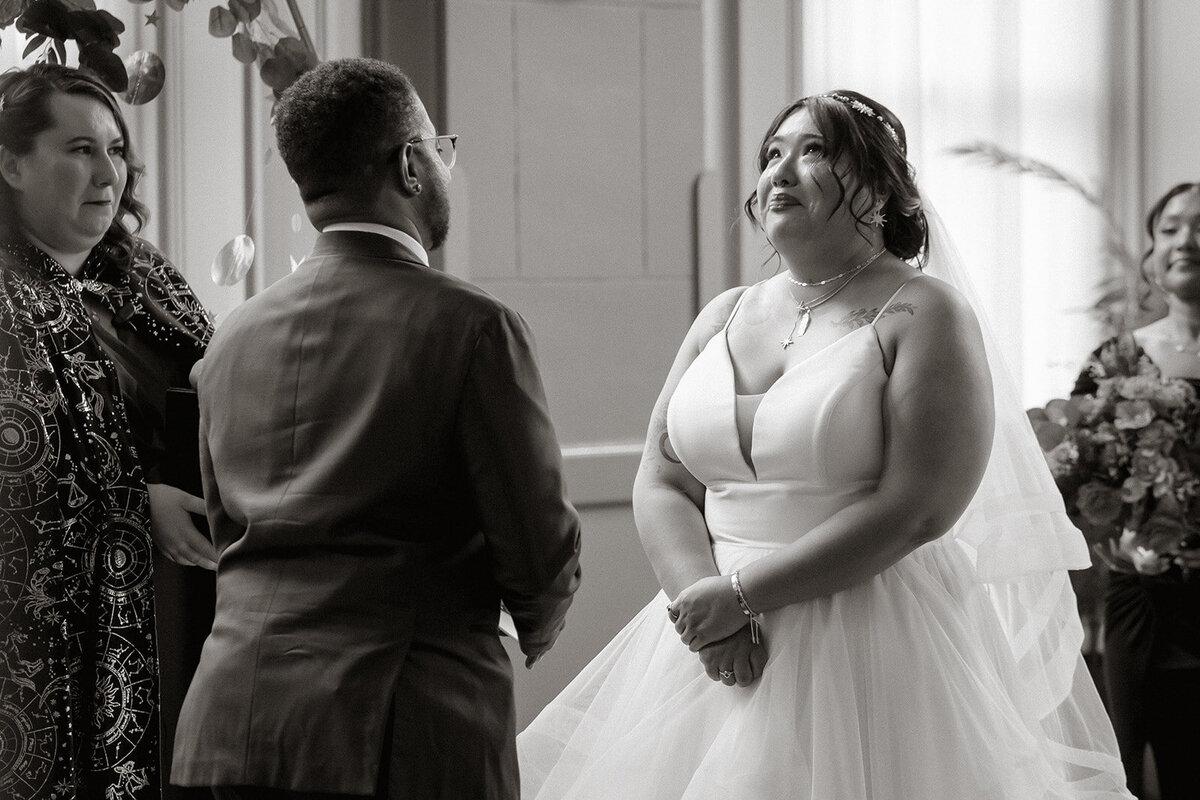 emotional couple wedding ceremony