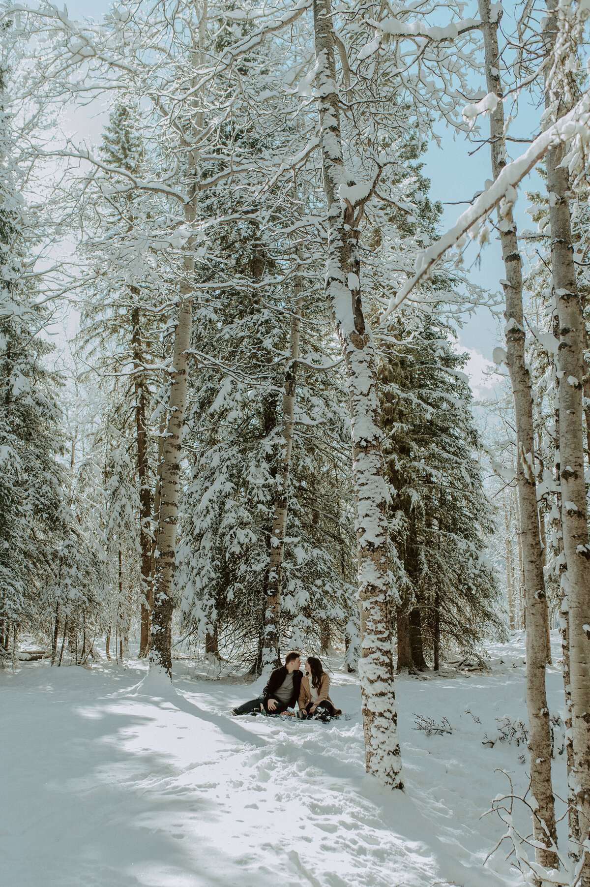 winter engagement session in alberta, canada