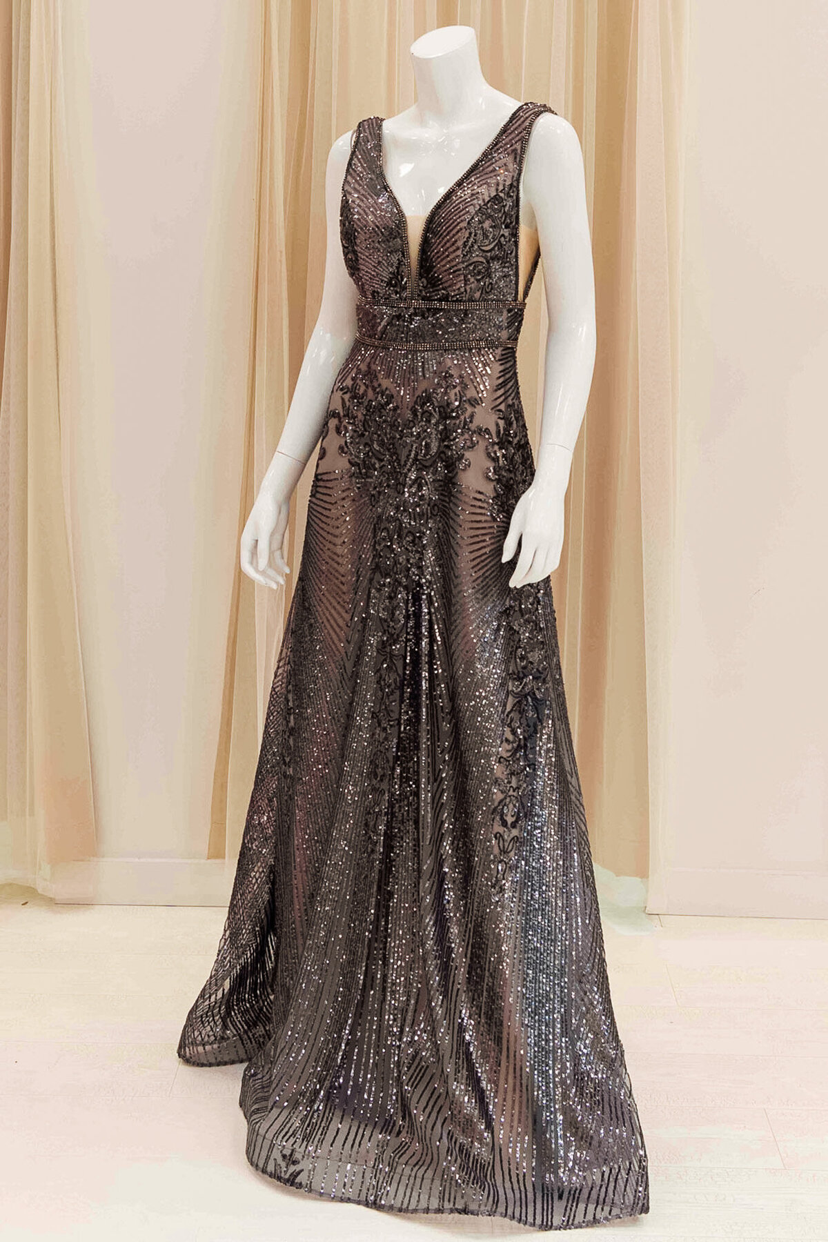 Valentina-Sequin-Ball-Gown-in-Gunmetal (2)