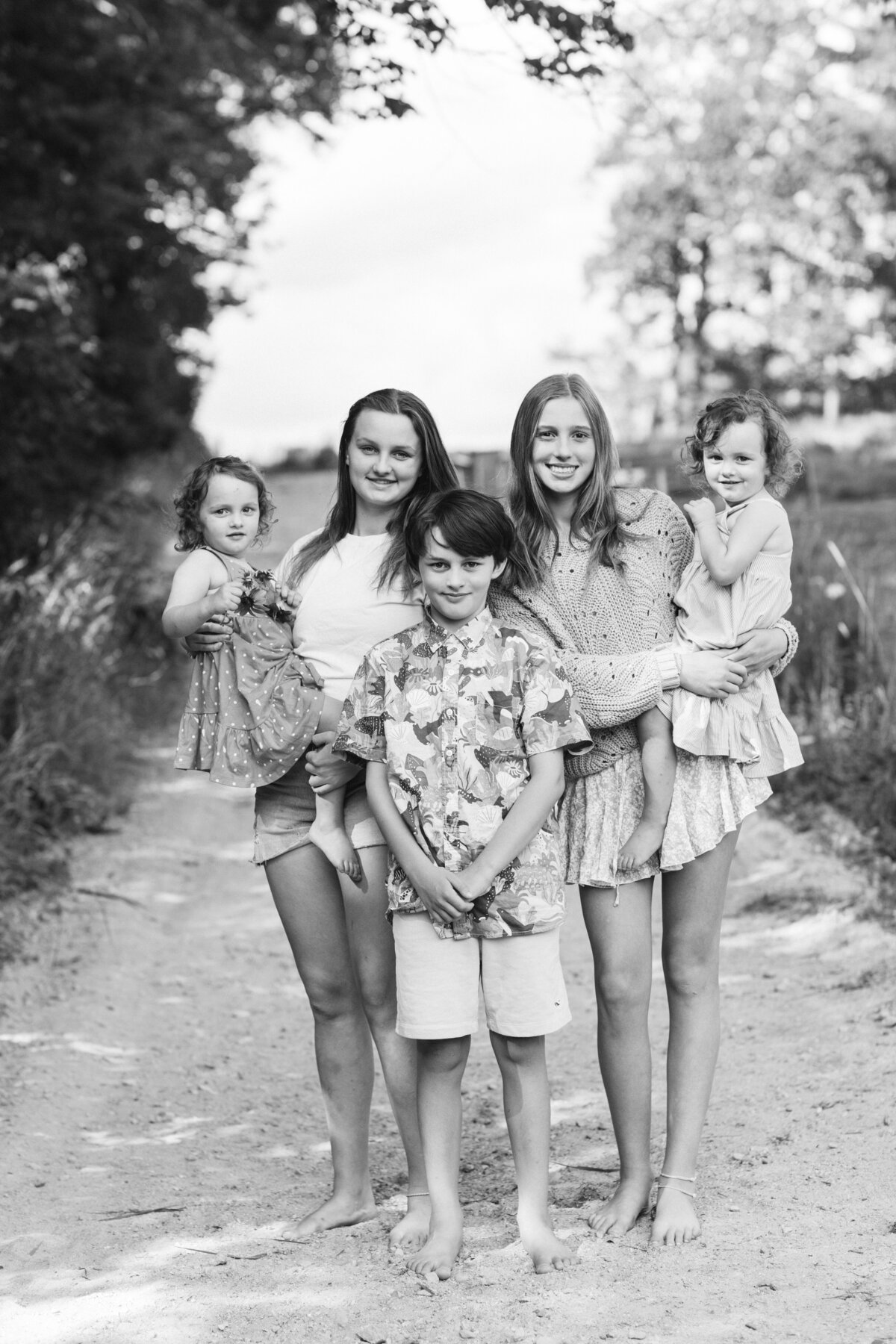 black and white family portaits by new hampshire family photographer