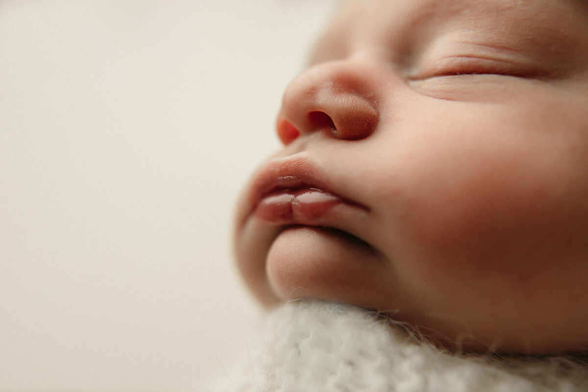 macro shot of babys lips
