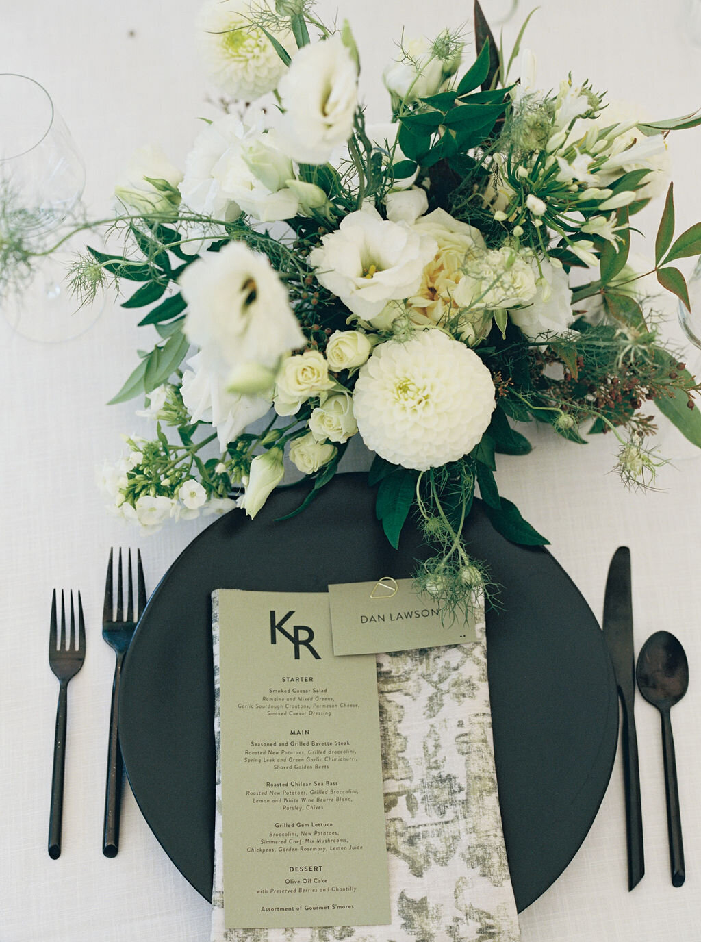 green-wedding-menu