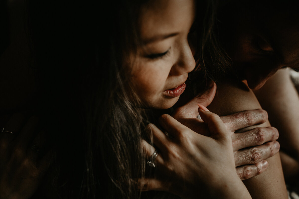 Intimate Boudoir Couples Photo in natural light. Fun Sexy Couples Photography. Sapphire and Stone Photography
