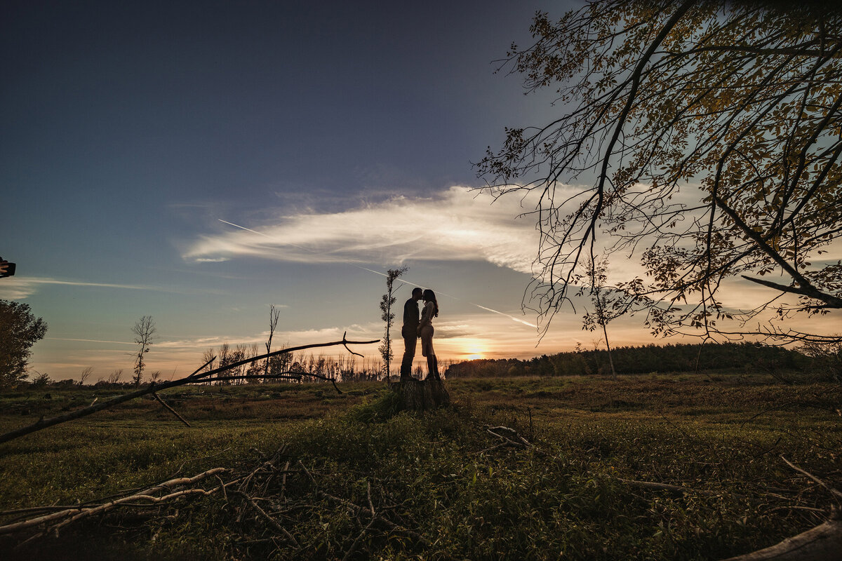 sunset engagement session