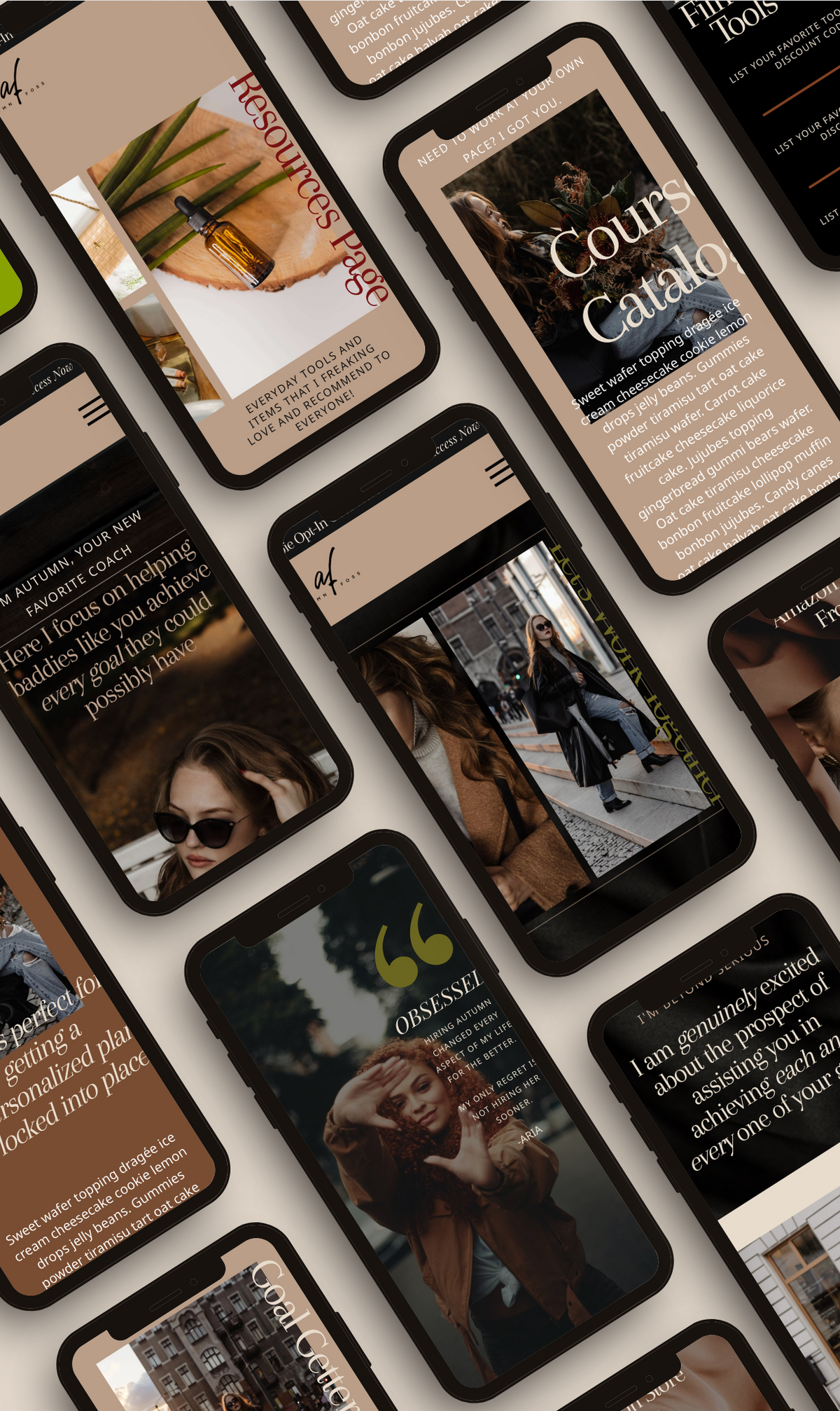 graphic that has multiple iPhones on it and the screens each show a screenshot from a website