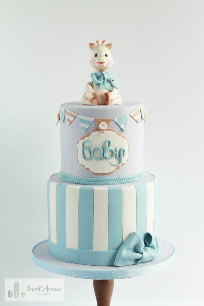 sophie the giraffe baby shower cake, first birthday cake