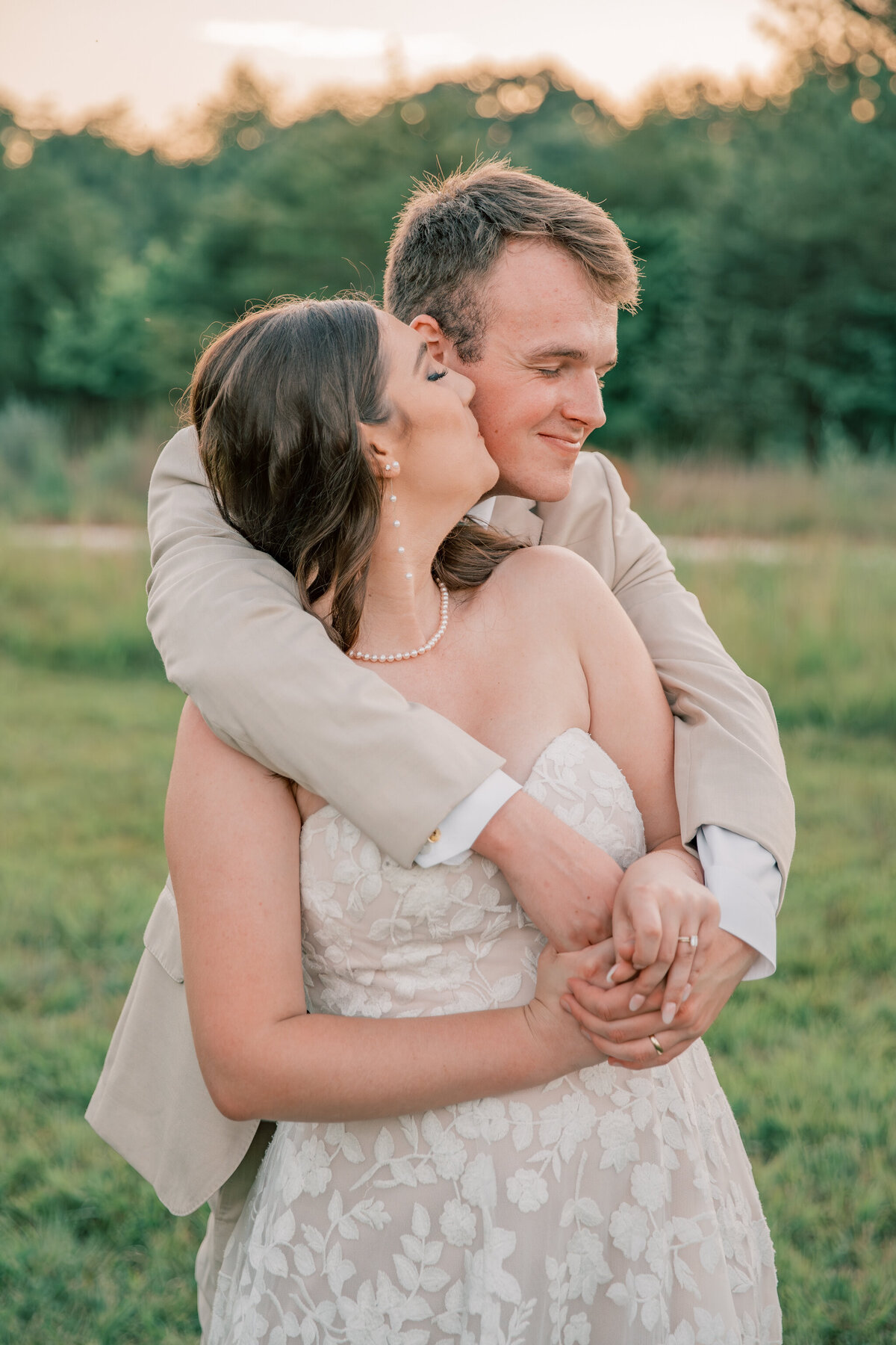Authentic bride and groom portrait at Three Oaks Manor