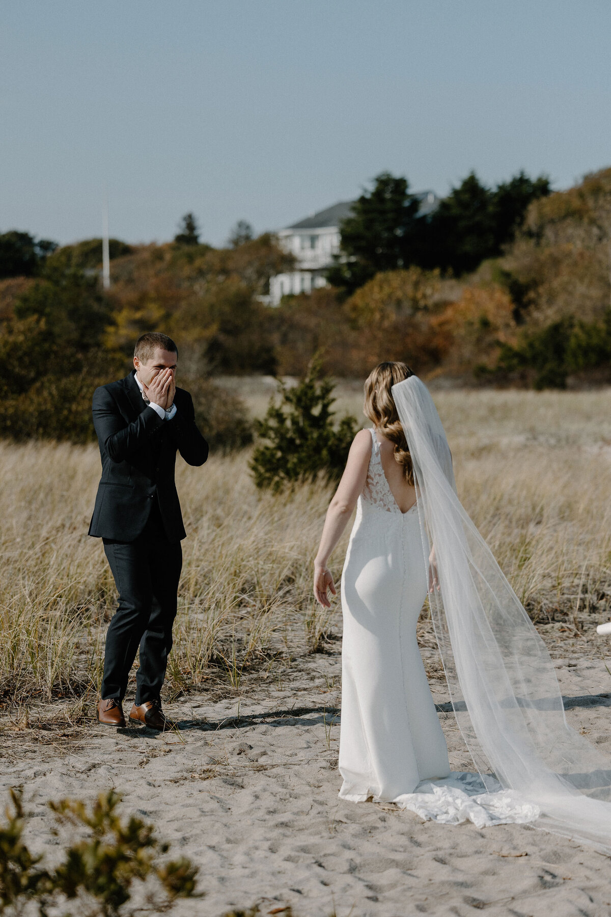 groom and bride first look