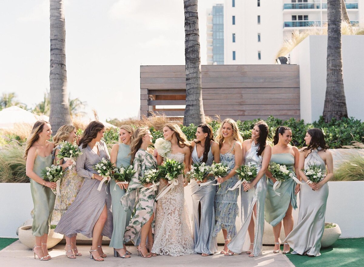 Miami 1 Hotel Bridesmaids In Pastel Dresses