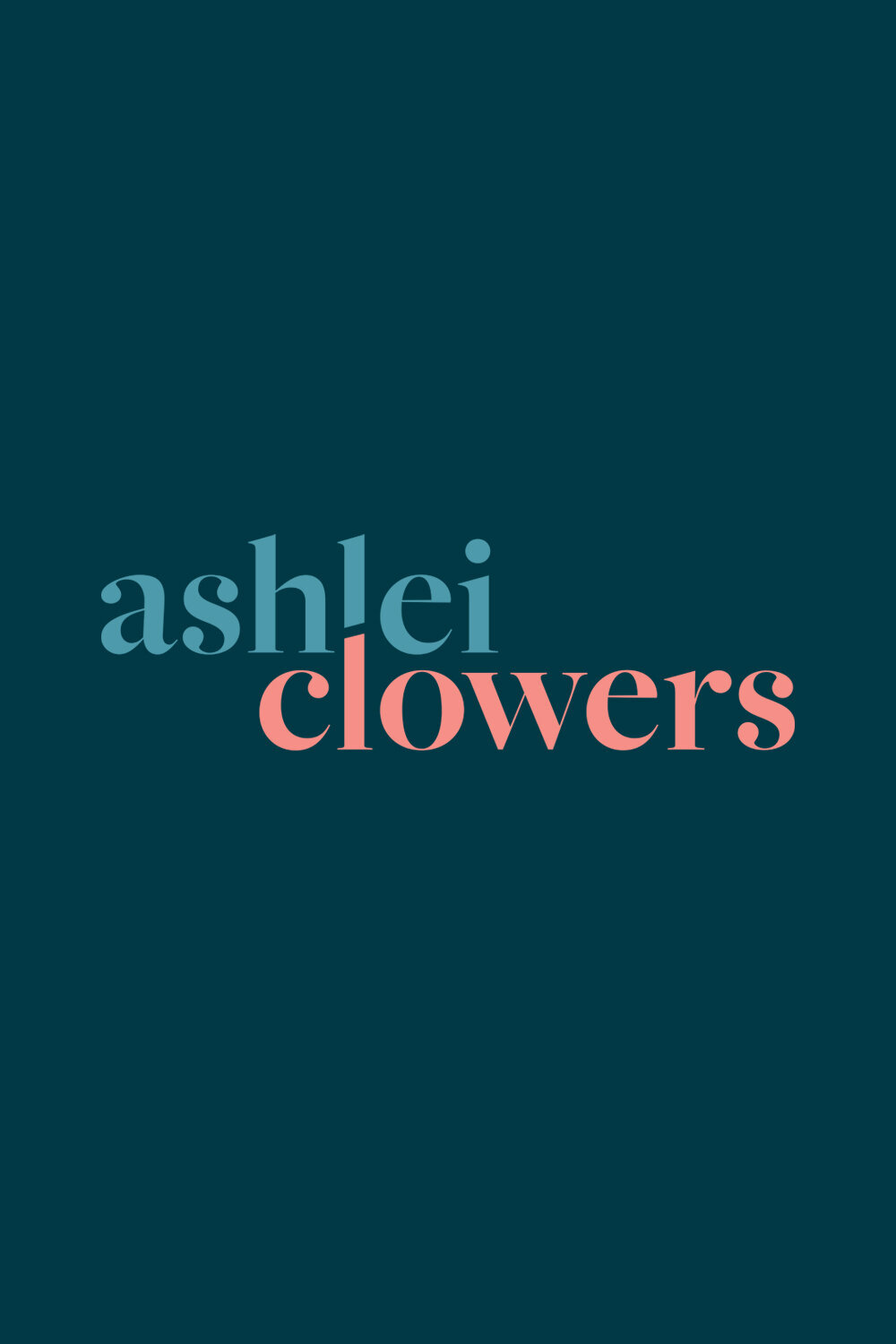 ashlei clowers logo on dark background