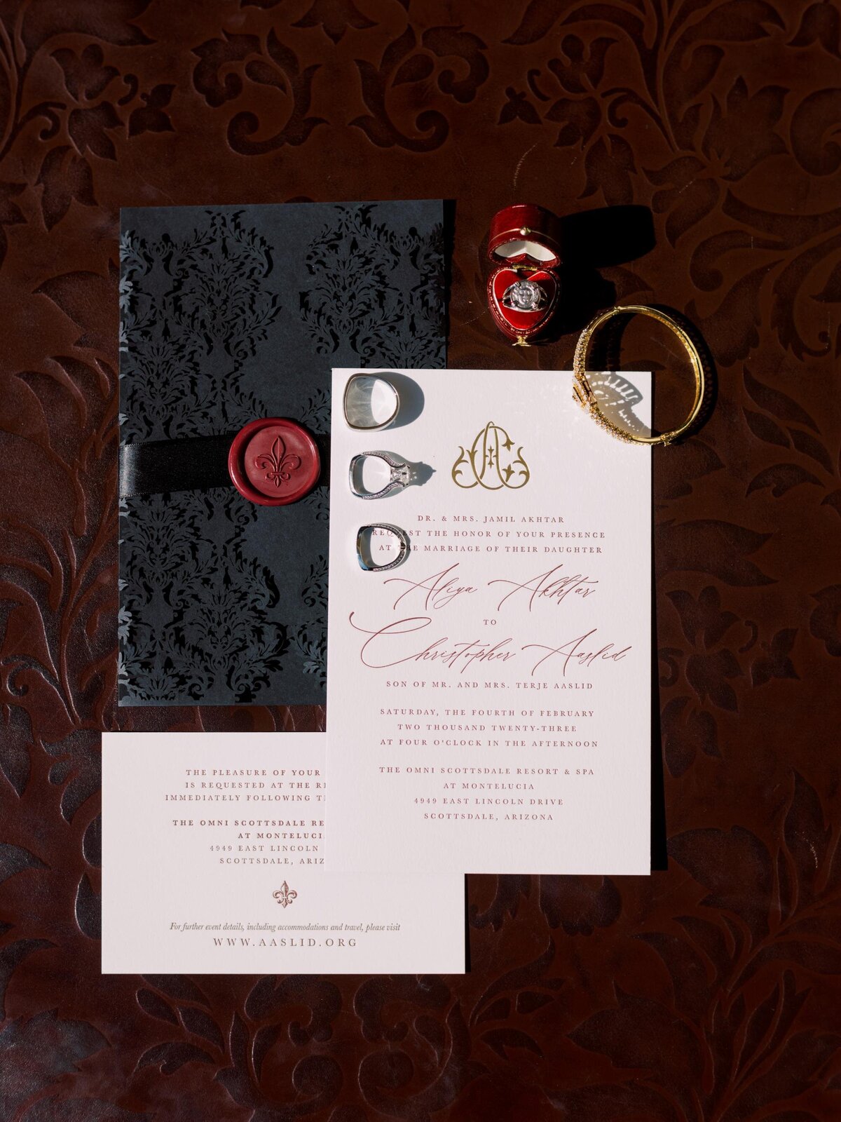 elegant-black-lace-wedding-invite-wax-seal