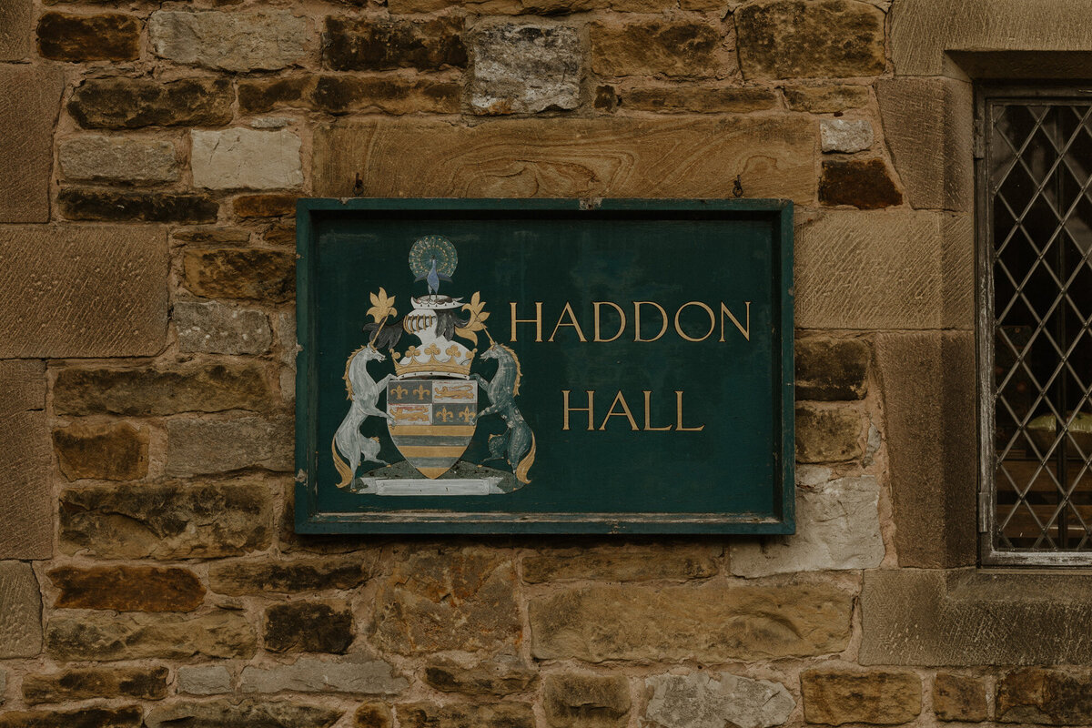 haddon hall entrance sign