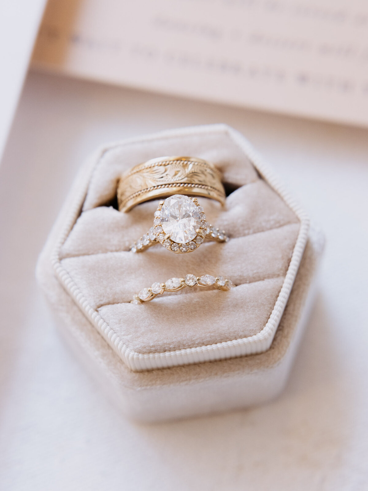 Wedding rings in a velvet ring box
