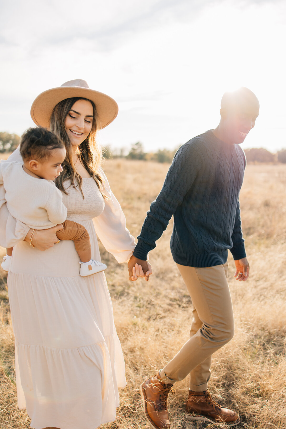 Fall family session at golden hour in Flower Mound, TX