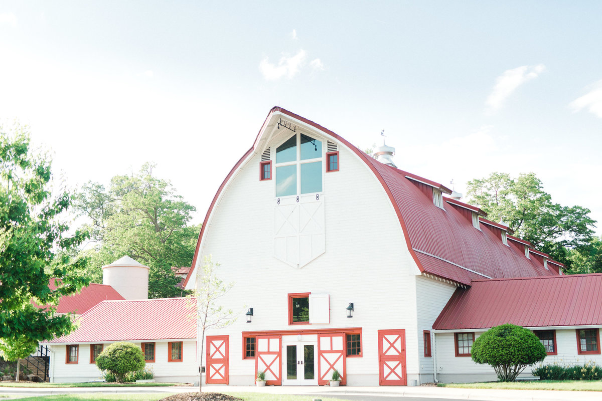 barn wedding venue red white classic historic
