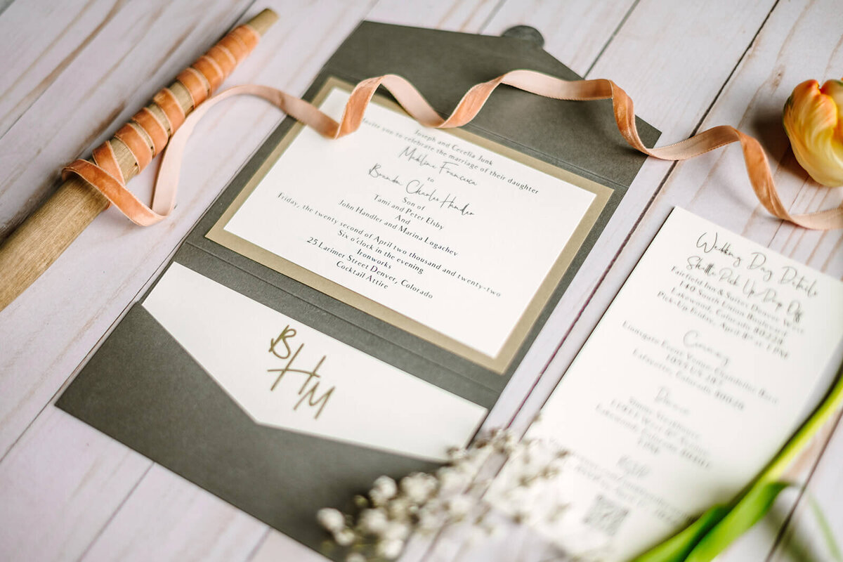 gunmetal-pocket-wedding-invitation-horizontal-gold