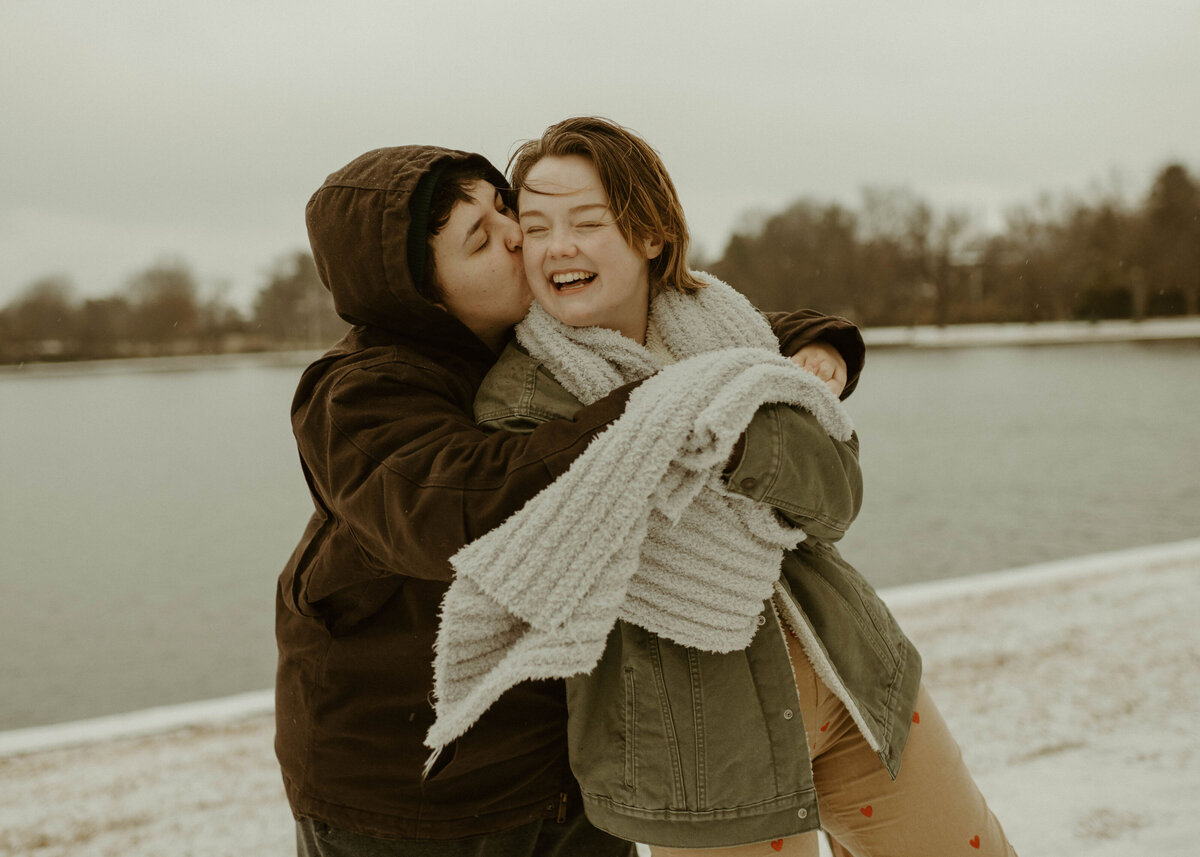 lgbtq+ couple spend the snow day at byrd park in richmond, va