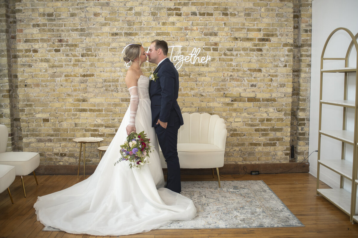Timeless luxury wedding bride and groom portrait