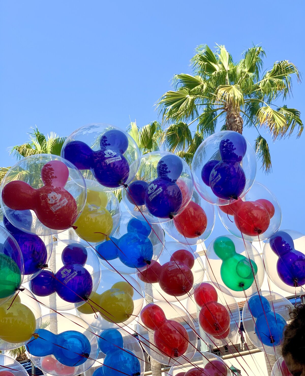 a cluster of Disney balloons