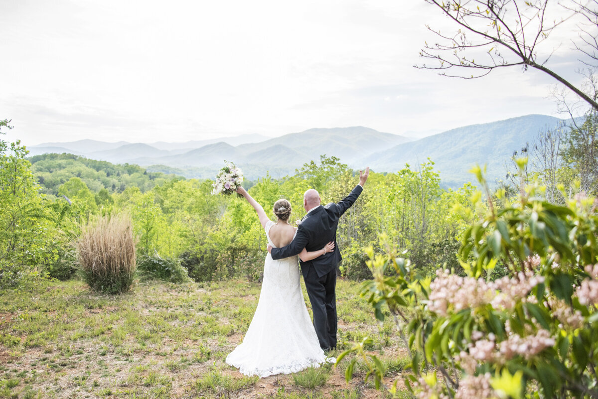 Couple celebrating at Something Blue wedding venue