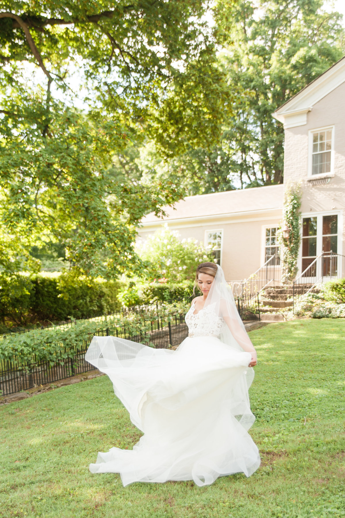 Bride in Dress Spinning