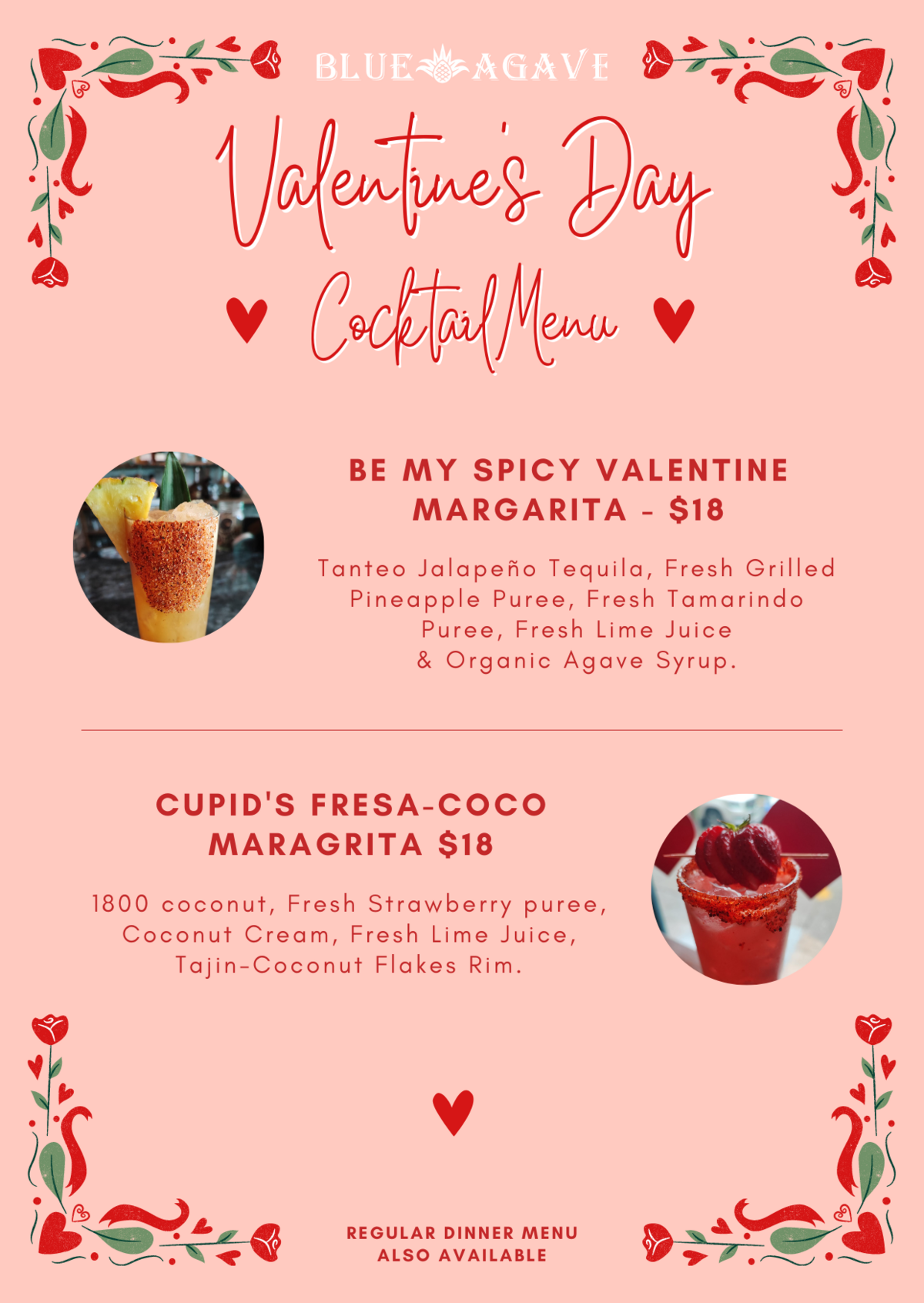 Valentine's Day Menu 4x6