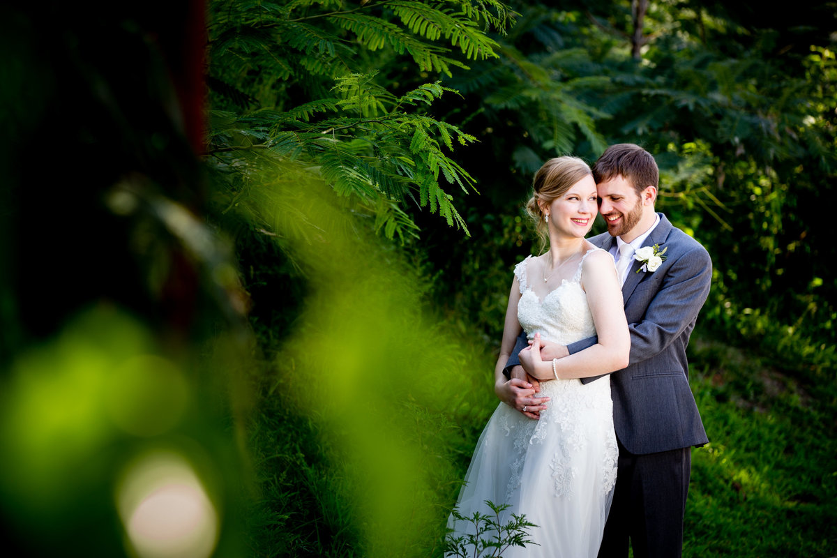 Bride and groom portraits in Durham