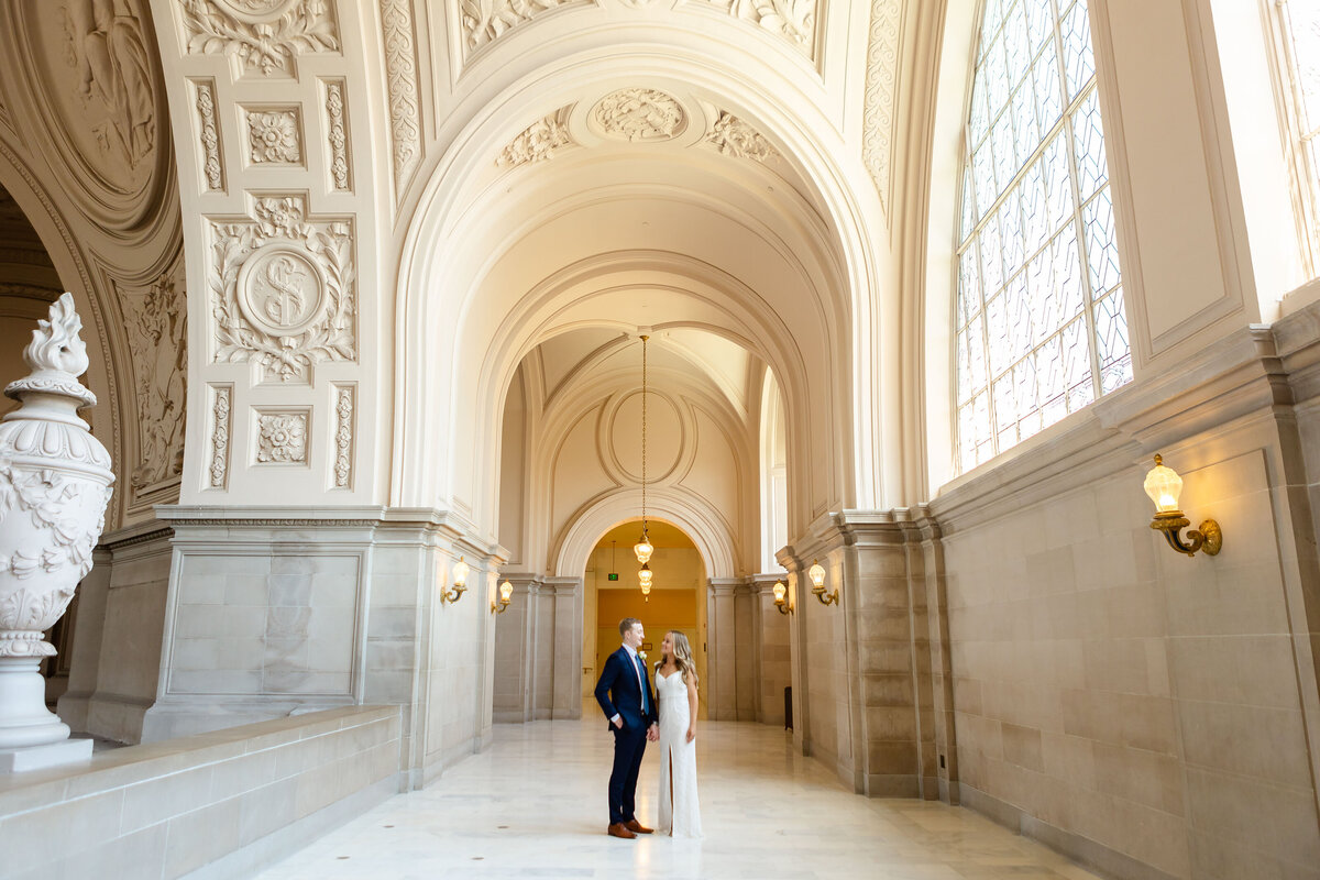 couples beautiful moment at the city hall 