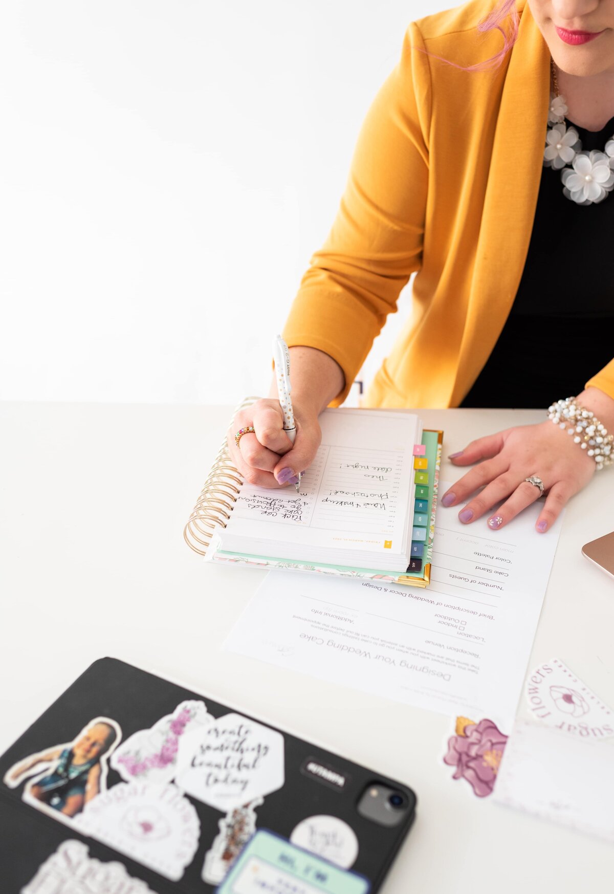 creative small business planning with paper planner - sugar flowers by kelsie cakes