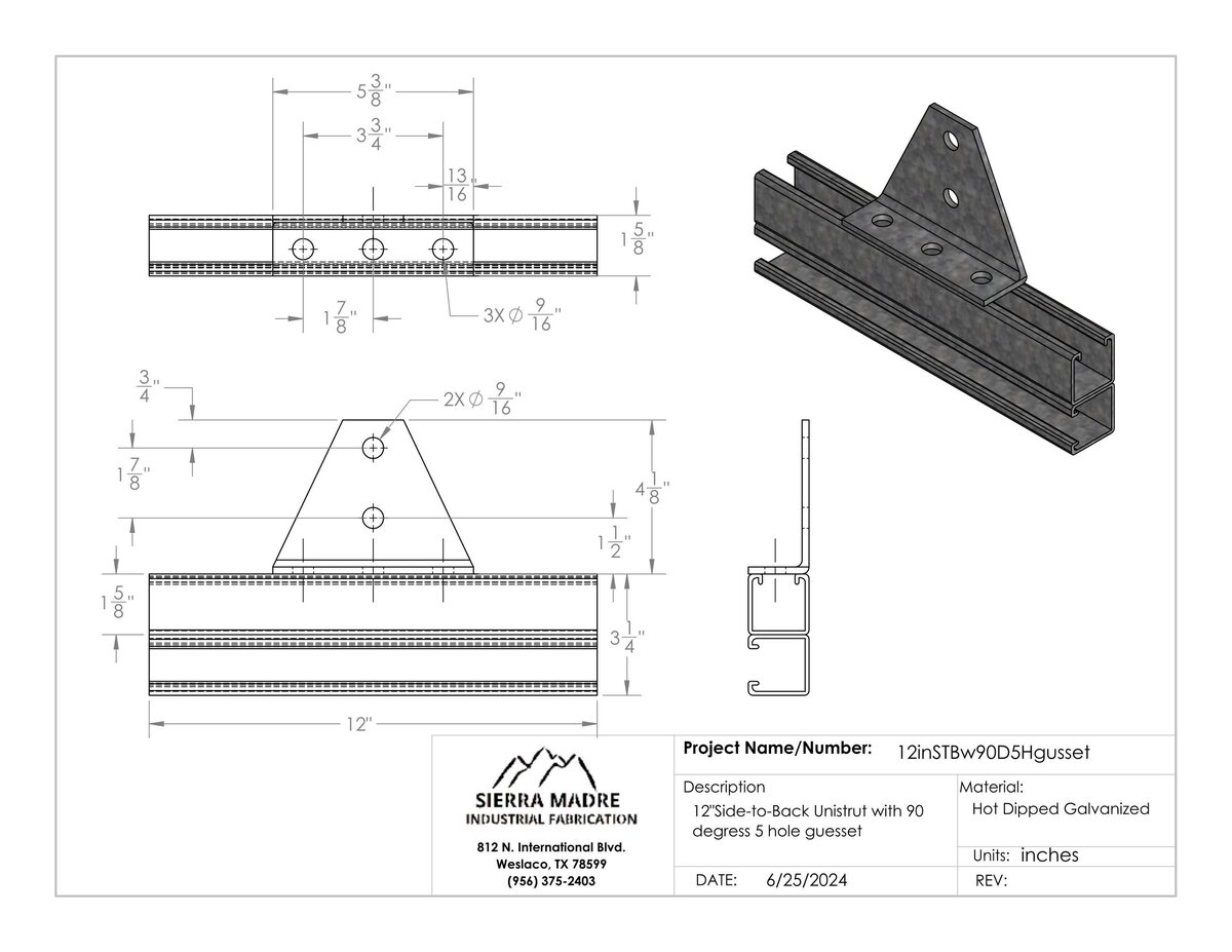 backtoside_unistrut_with 90deg gusset