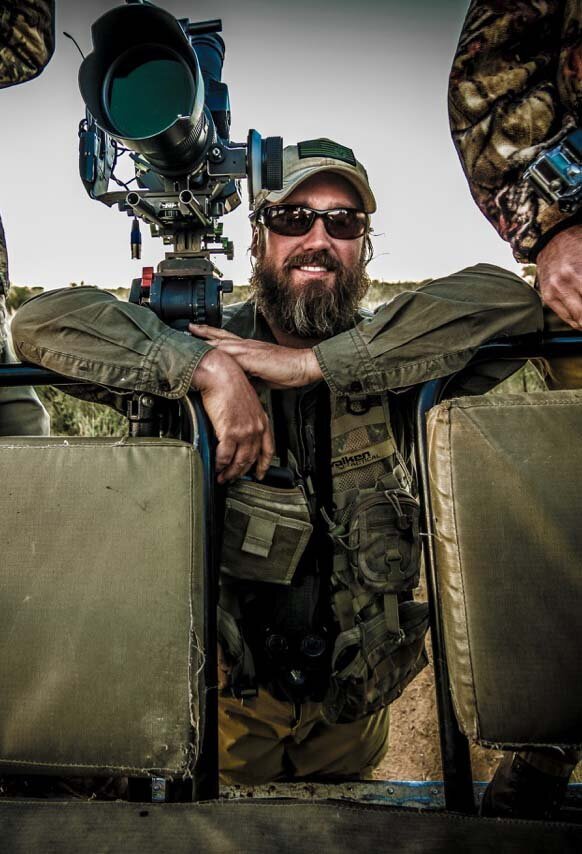 Raven 6 Studios founder Jason Miller filming wildife in Namibia, Africa