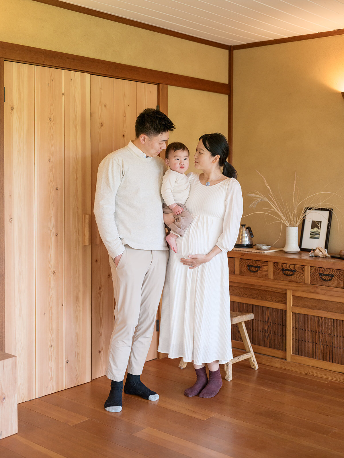 Winter family photos indoor studio Berkeley Bay Area family photographer