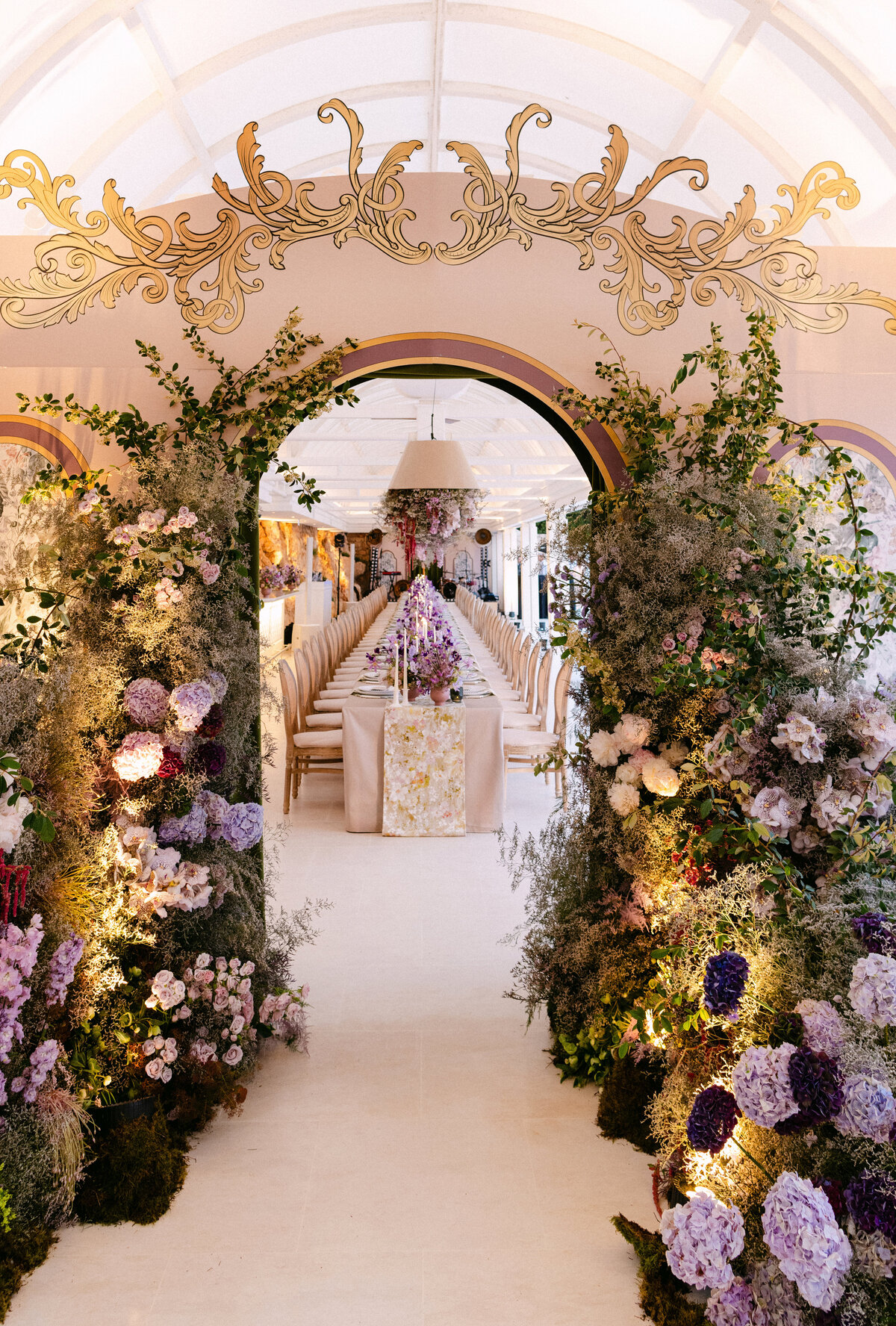 Event wedding decor of flowers in Grand Hotel du Cap Ferrat, a Four Seasons Hotel, South of France