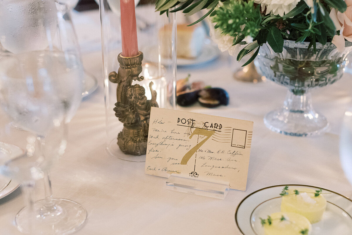 Postcard Table Number Details - Cru and Co Events