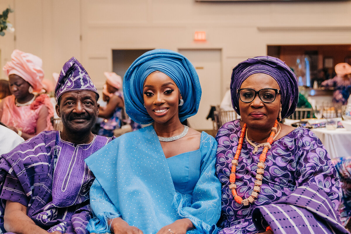 Tolu and Francis Oruka Events Wedding and event planners Toronto canada planner African Nigerian Ghana fusion  asoebi bella baby blue aso oke kente gele74