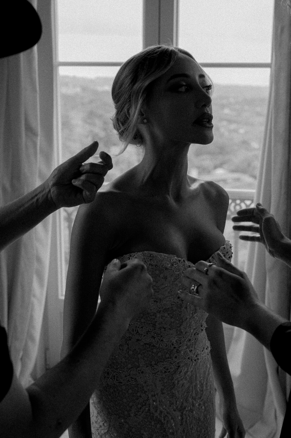 The bride getting ready for her Quinta da Bellavista destination wedding