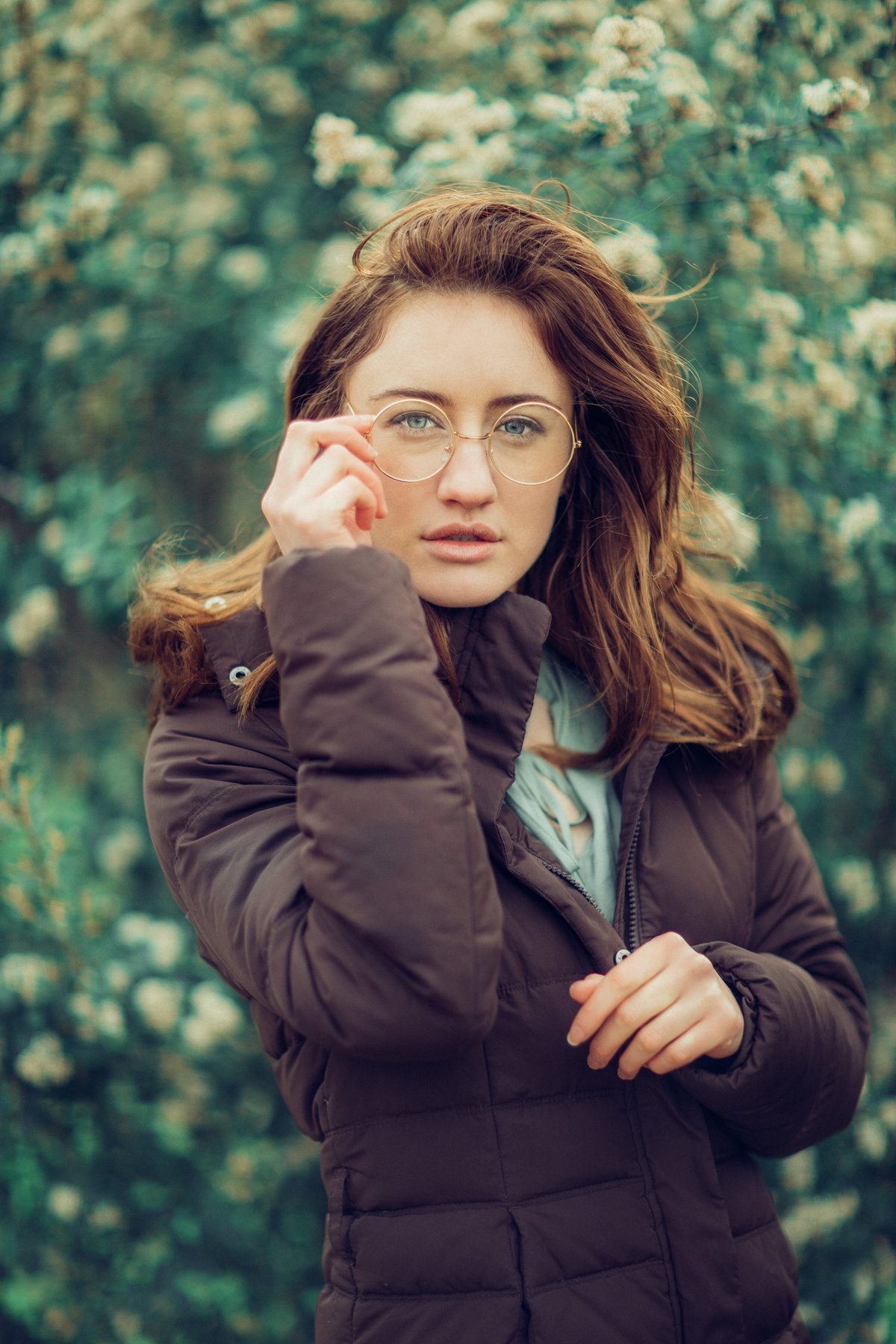 Portrait Photo Of Young Woman In Brown Coat Los Angeles