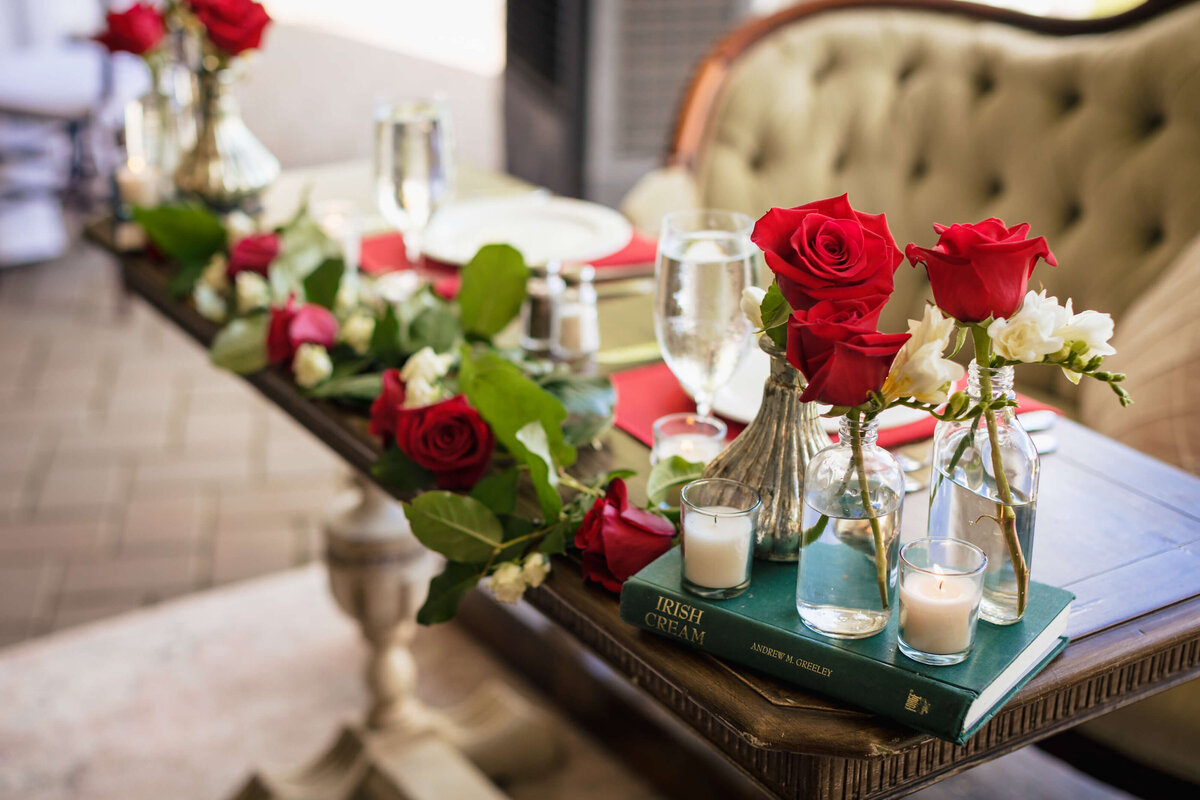 Wedding Reception Sweetheart Table Red Roses