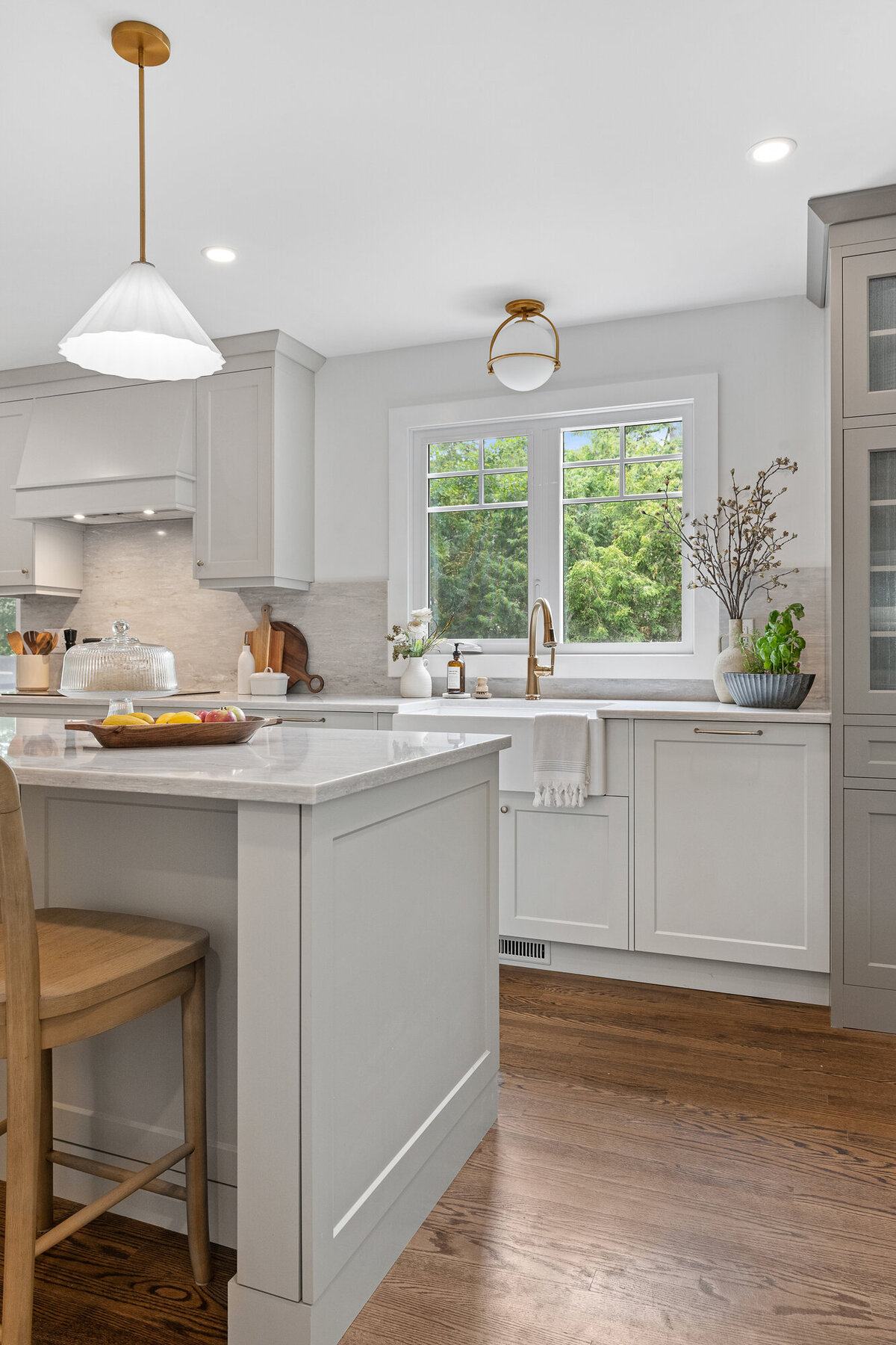 Final image of our elegant espresso kitchen interior design project.
