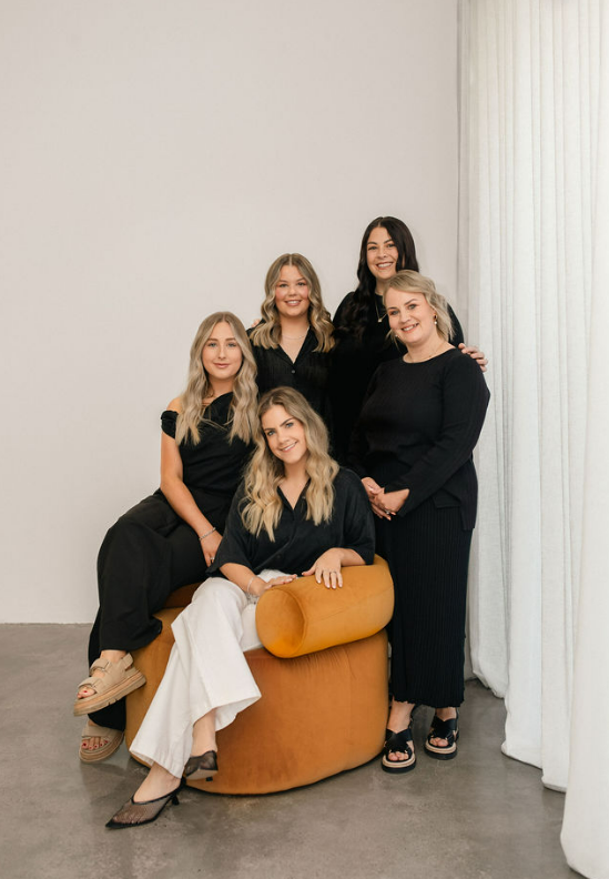 Hairdressers warrnambool team photo in salon
