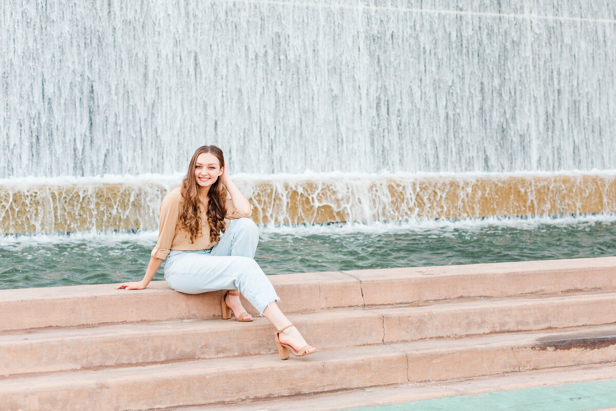 Senior girl downtown Winston Salem