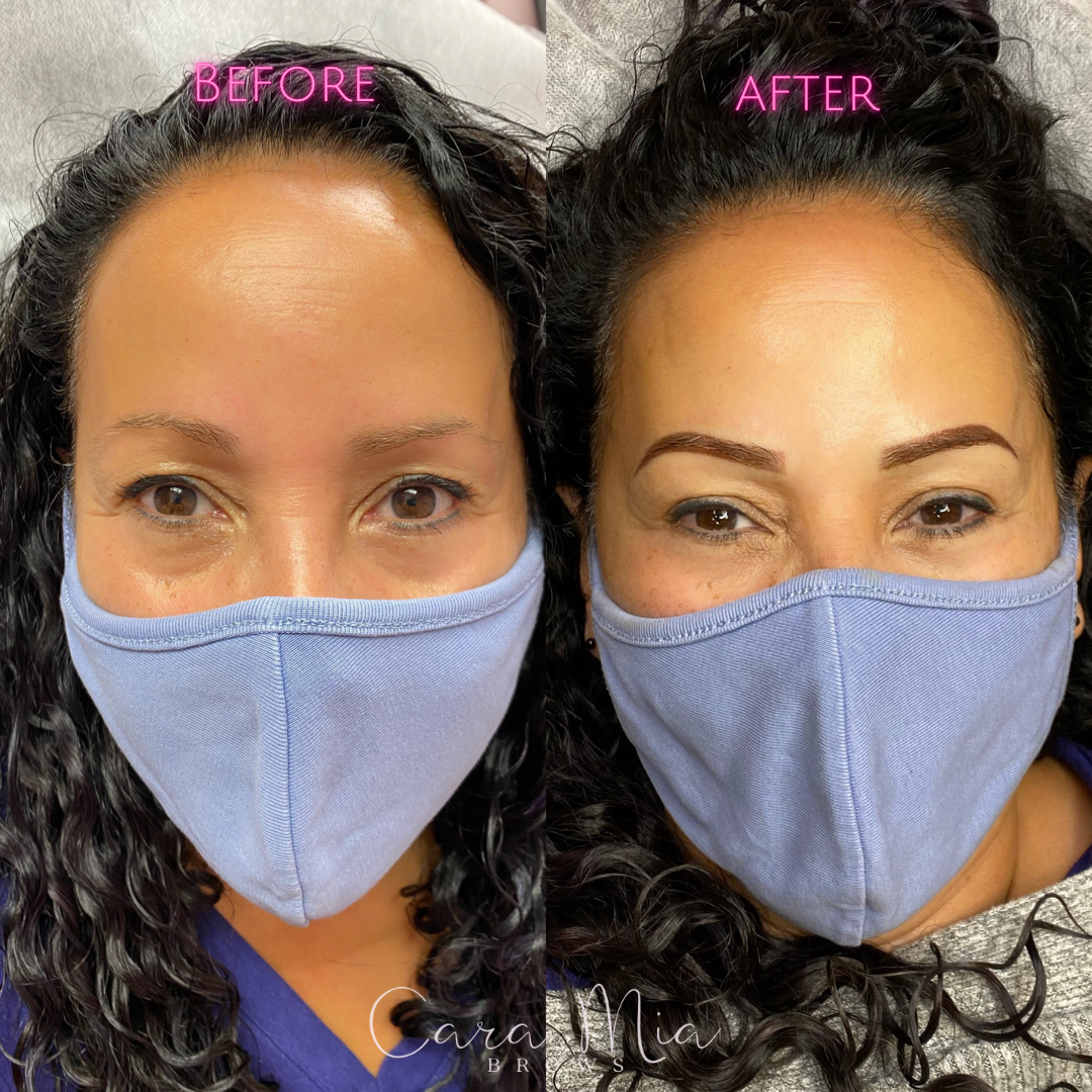 Ombre Powder Brows before and after