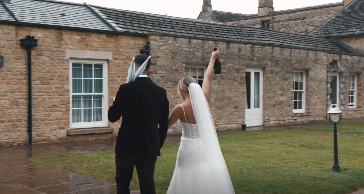 Barton Hall, Northamptonshire, Northamptonshire wedding videographer, HC Visuals, Captures the bride and groom celebrating their wedding.