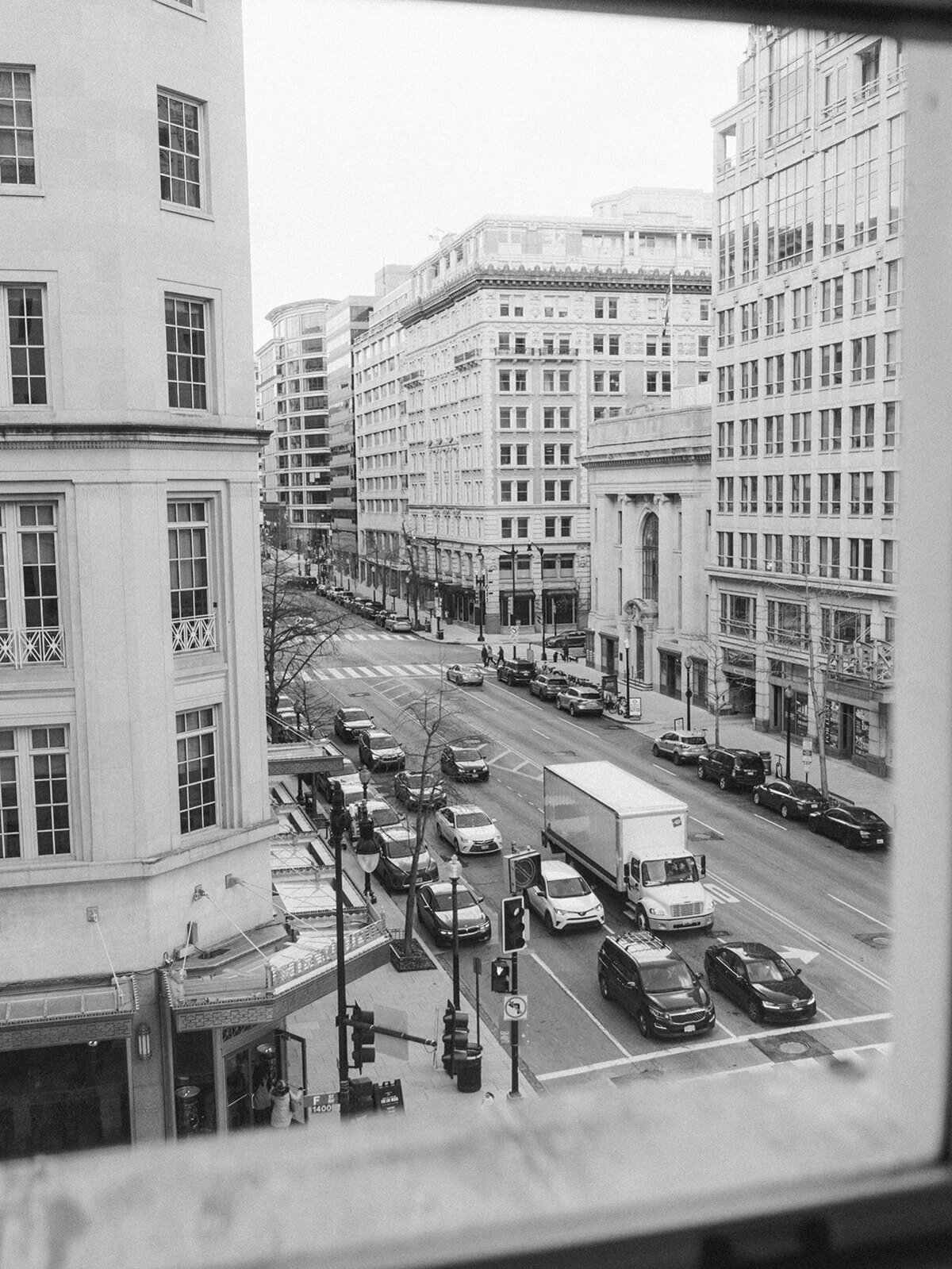 Photo from window with cars on the road