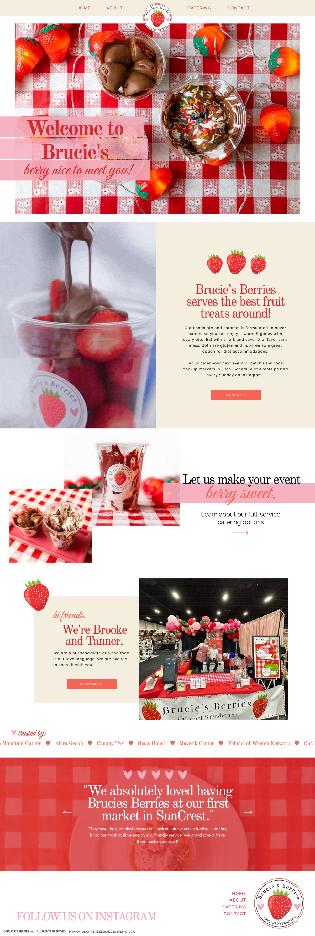 Showit website homepage for Brucies's Berries