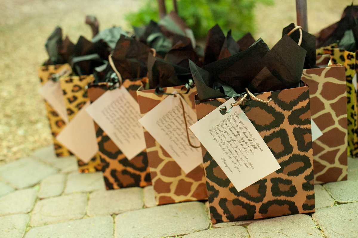 animal print gift bag favors